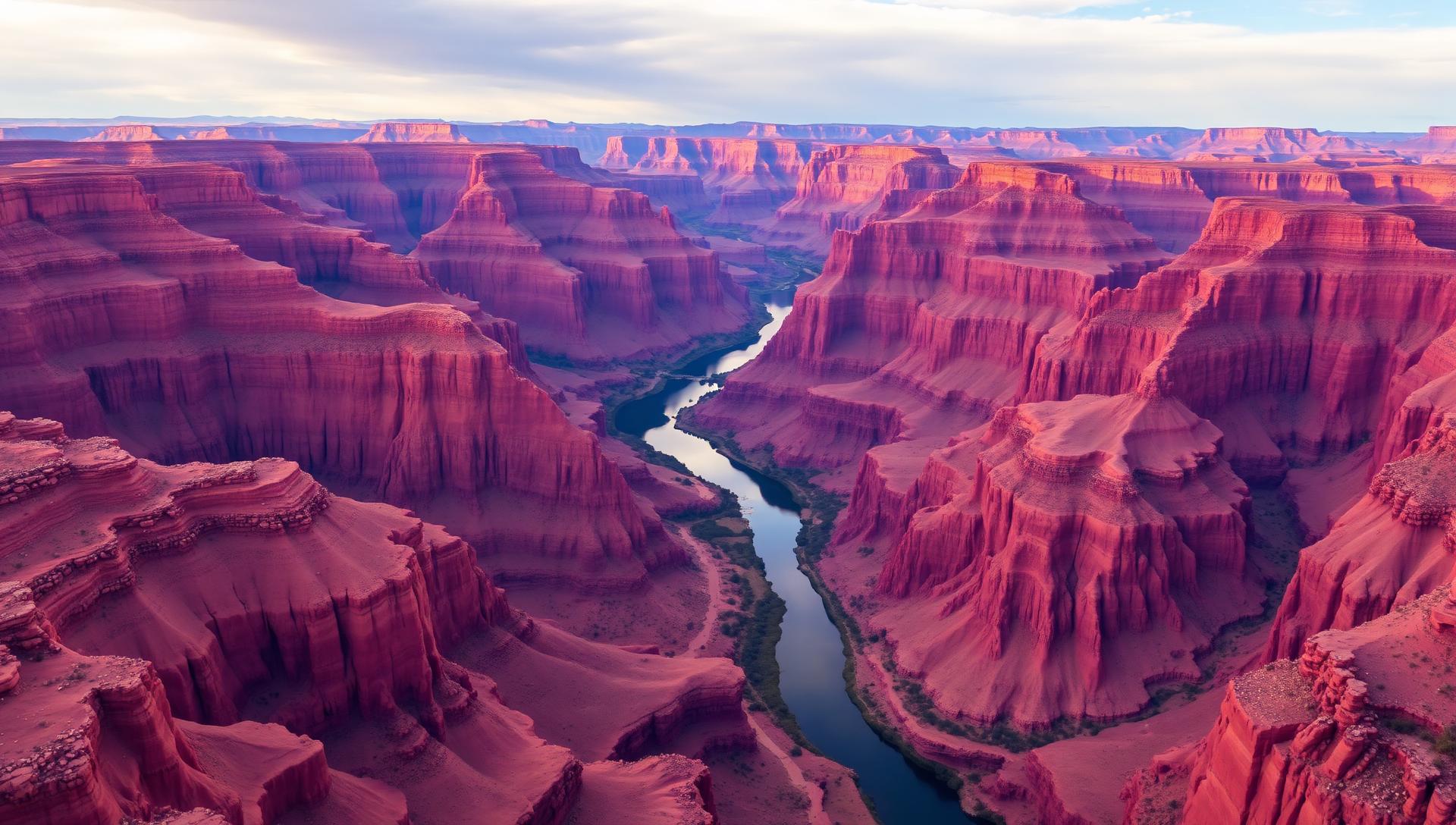 Grand Canyon aerial view showing Colorado River and red rock formations with no-fly zone restrictions